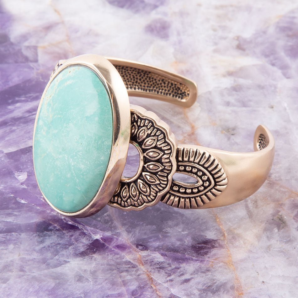 Agave Türkis und Bronze Statement Manschettenarmband