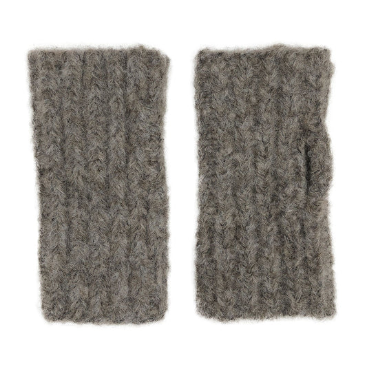 Alpaca Fingerless Ribbed Gloves With Thumb Slit Warm Autumn Wrist