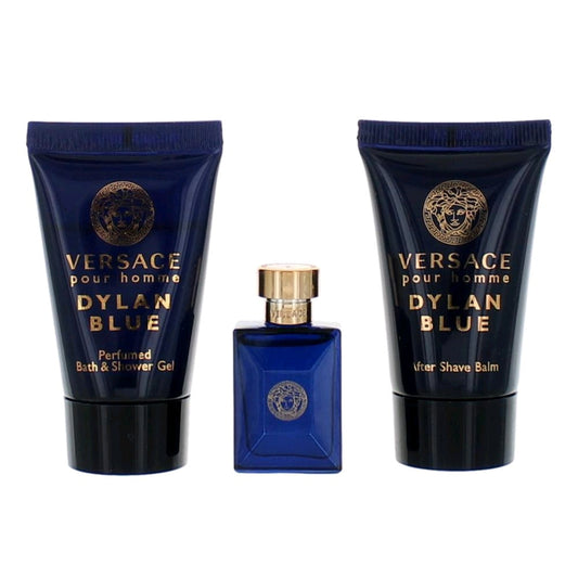 Coffret Cadeau Miniature 3 Pièces Versace Dylan Blue pour Homme.