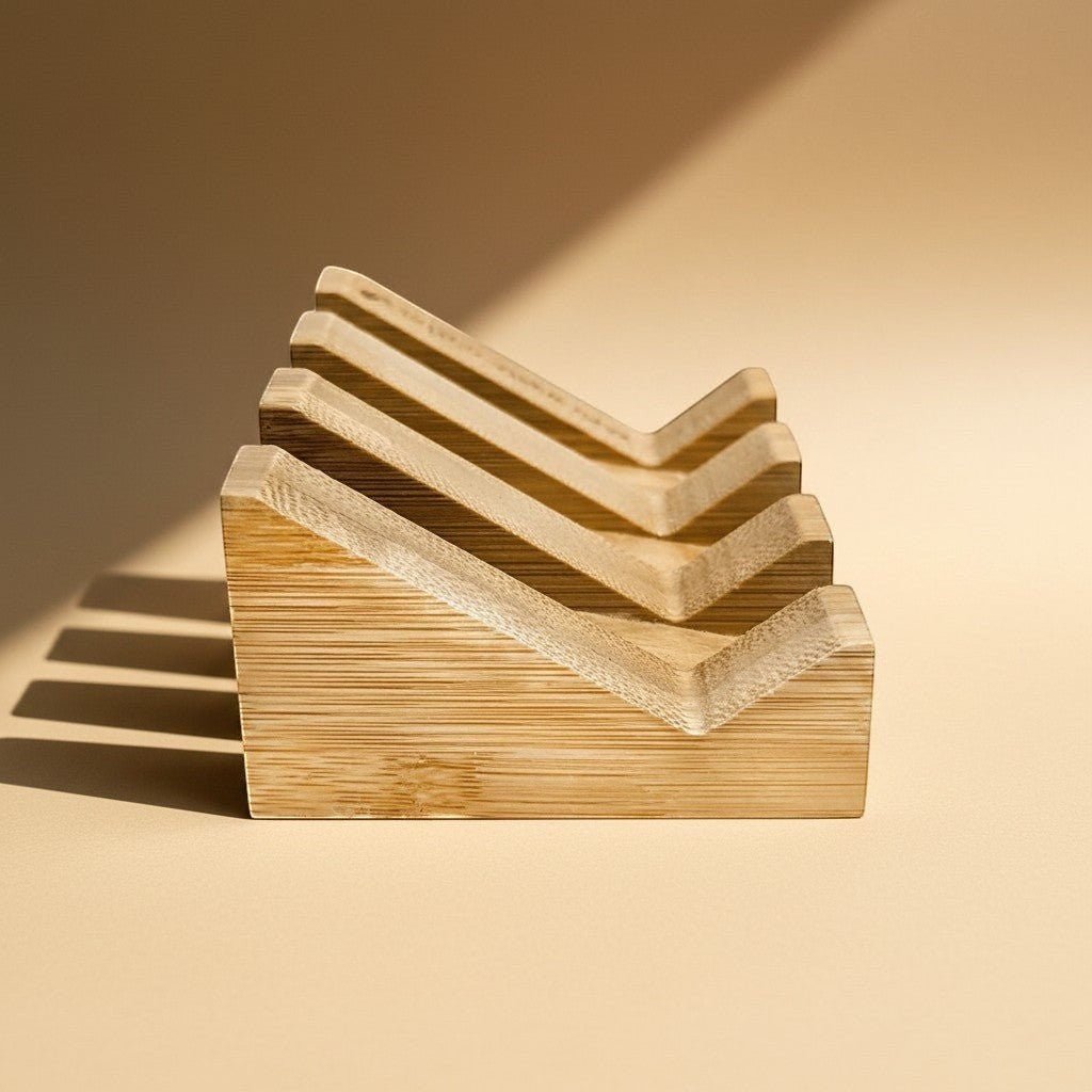 Porte-savon en bambou incliné