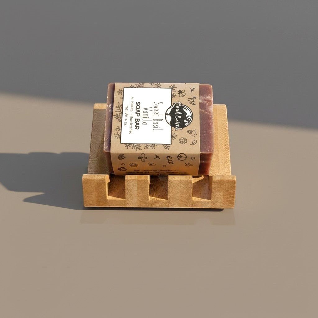 Porte-savon en bambou incliné