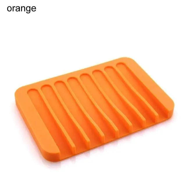 Anti-Skidding Home Improvement Silicone Flexible Bathroom Fixtures Bathroom Hardware Tray Soap Dish for Shower Waterfall Soap Holder Soap Tray Soap Saver Drainer Flexible Silicone For Shower Bathroom Kitchen Counter Top Keep Soap Bars Dry Clean Easy Clean