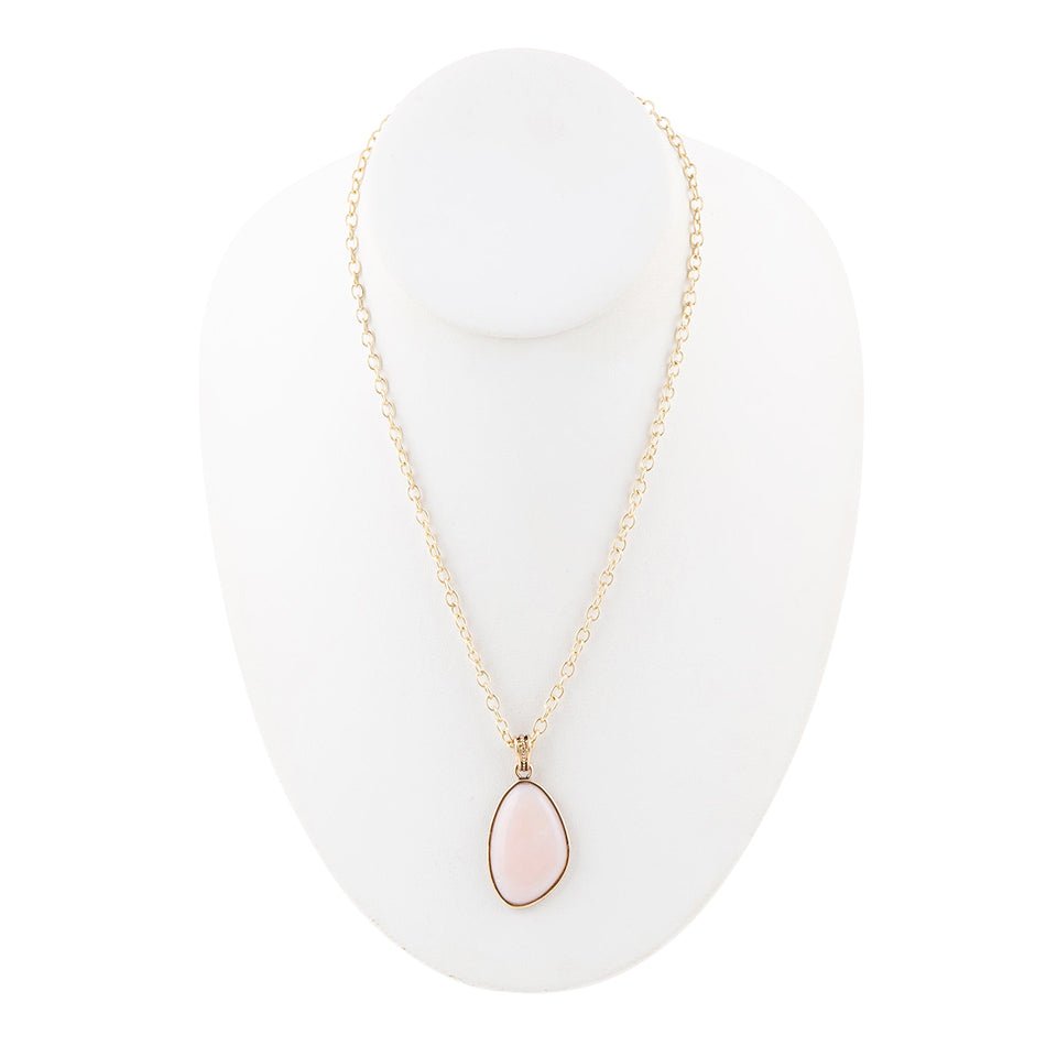 Aruba Pink Opal Goldener Anhänger Halskette