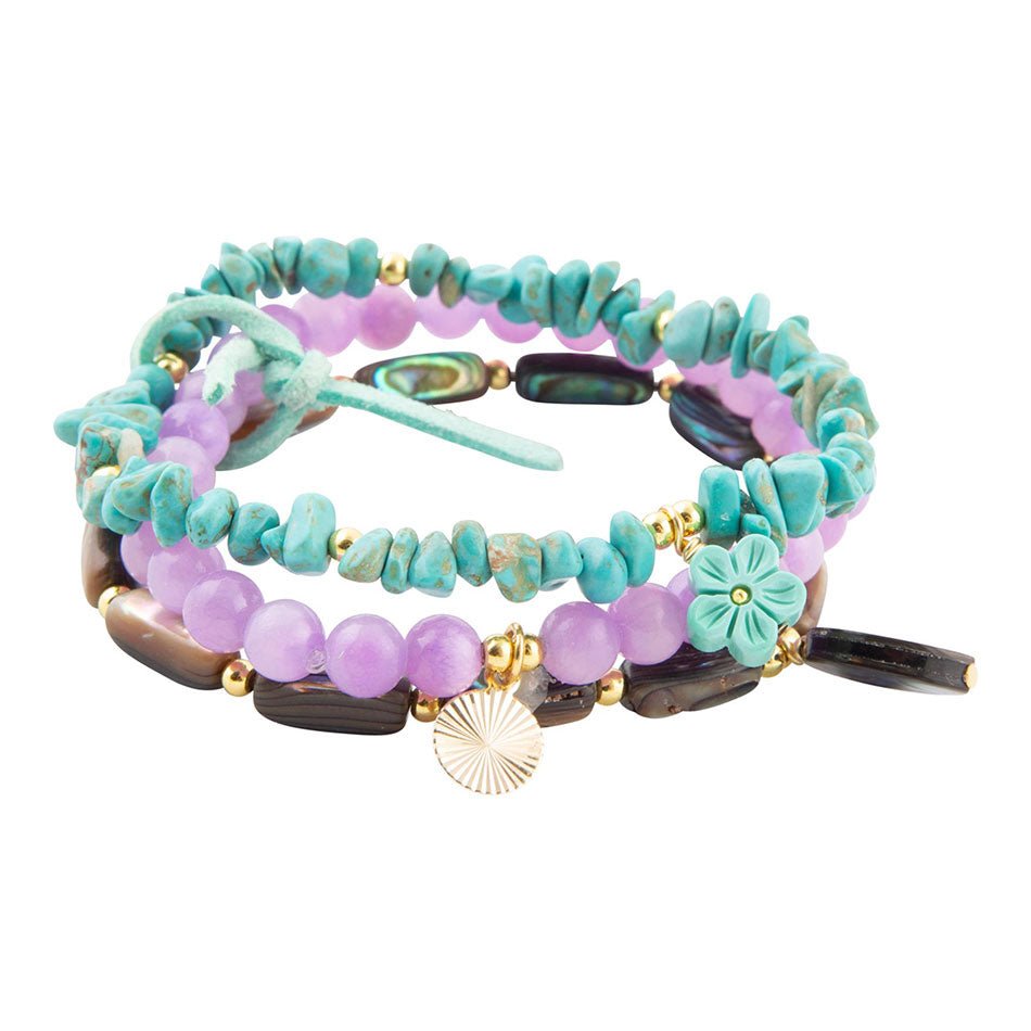 Aruba Armbänder-Set in Blau und Lila