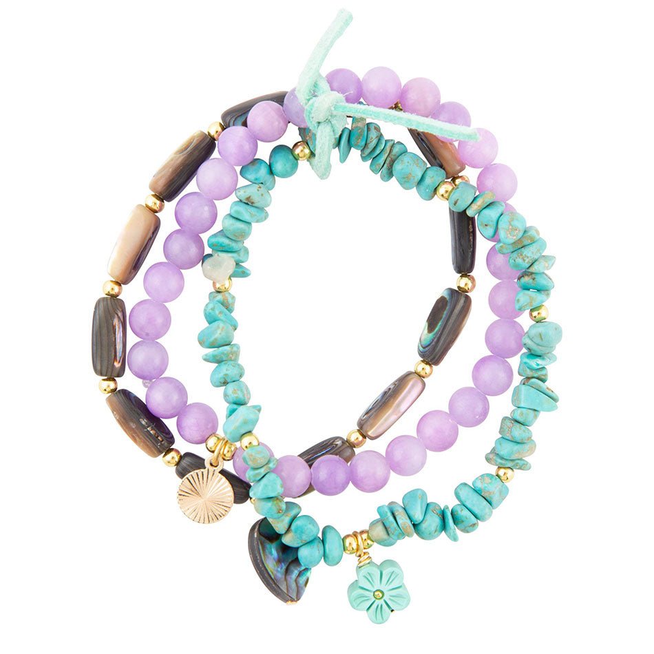 Aruba Armbänder-Set in Blau und Lila