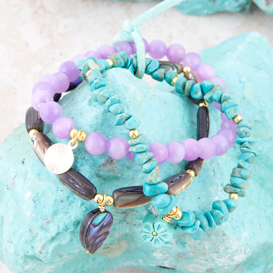 Aruba Armbänder-Set in Blau und Lila