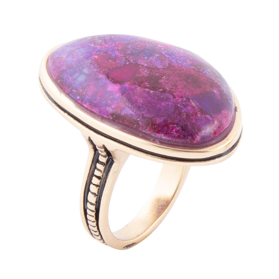 Aruba Lila Türkis Goldener Statement-Ring