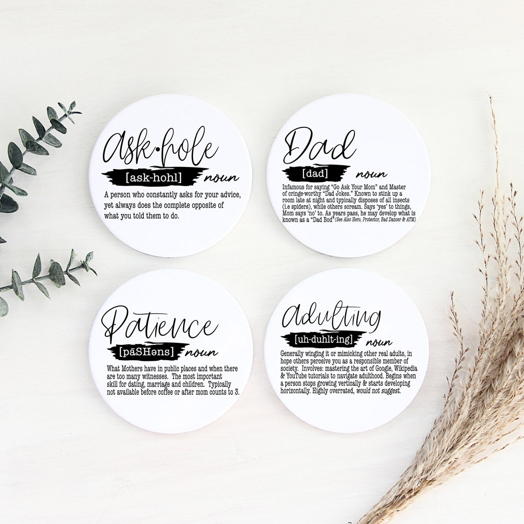 Lot de 6 dessous de verre amusants pour adultes avec citations humoristiques pour la maison et le bar