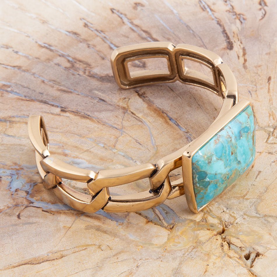 Athena Blau Türkis Goldenes Armband