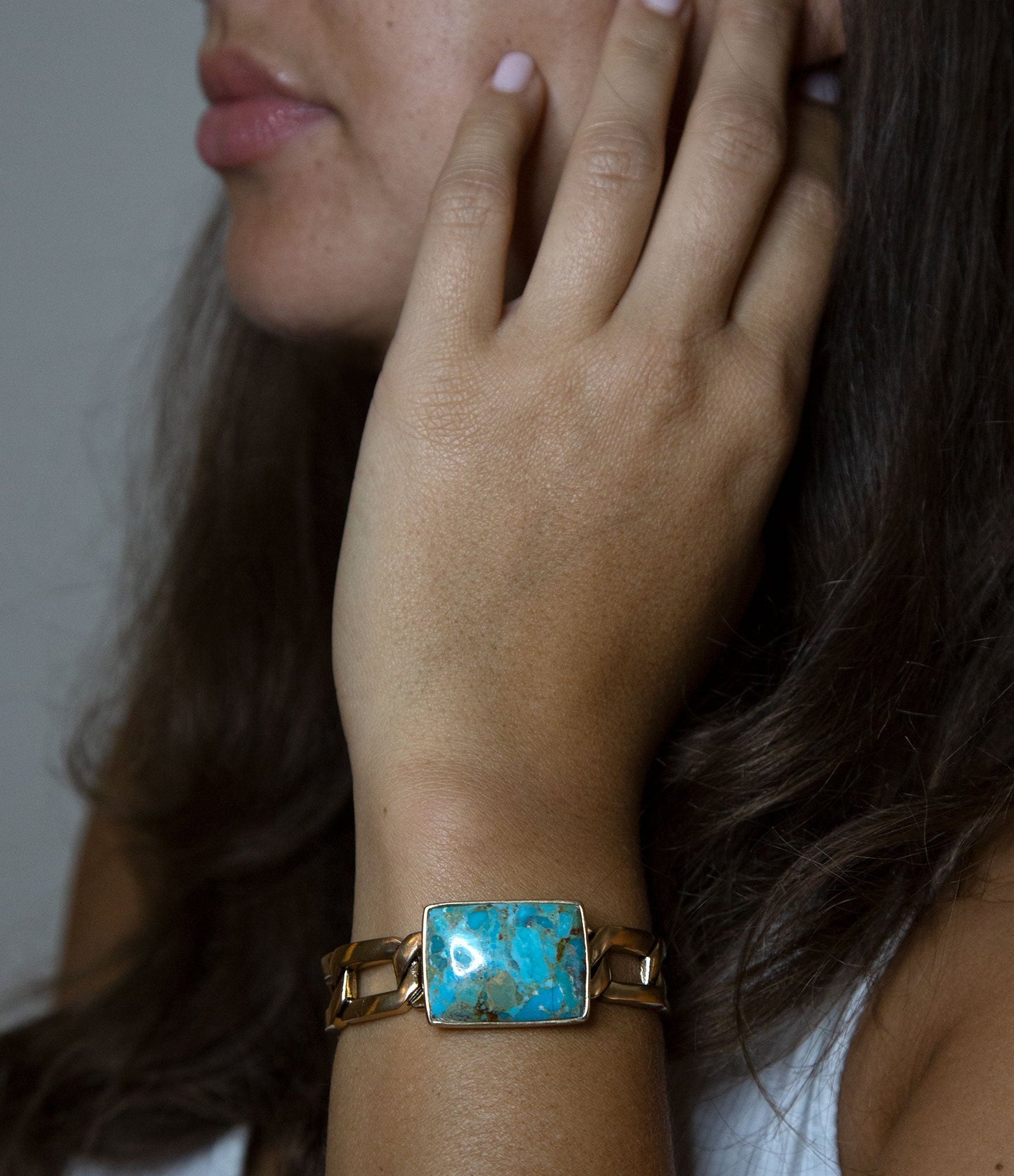 Athena Blau Türkis Goldenes Armband