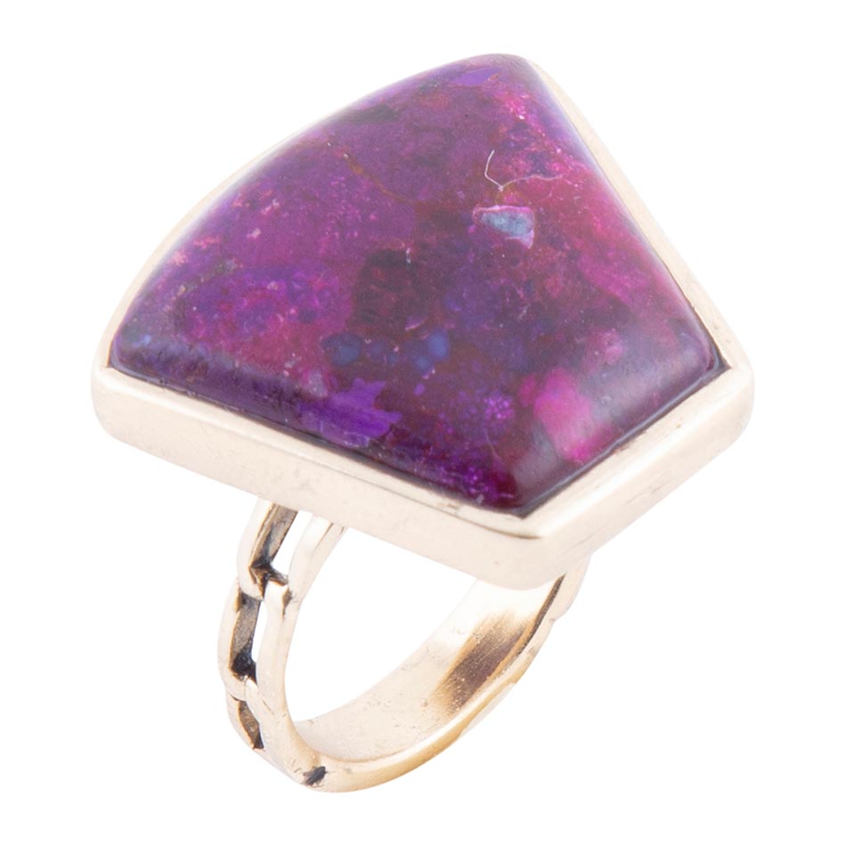 Athena Lila Türkis Statement Goldener Ring