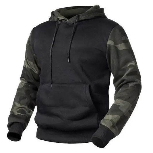 Automne Hommes Militaire Camouflage Polaire sweats à capuche Armée Tactique Homme Hiver Camo Hip Hop Pull à capuche Sweat-shirt Hommes Pull à capuche Polaire Mélangée Manches Longues Couleur Contrastante Militaire Sweat-shirt