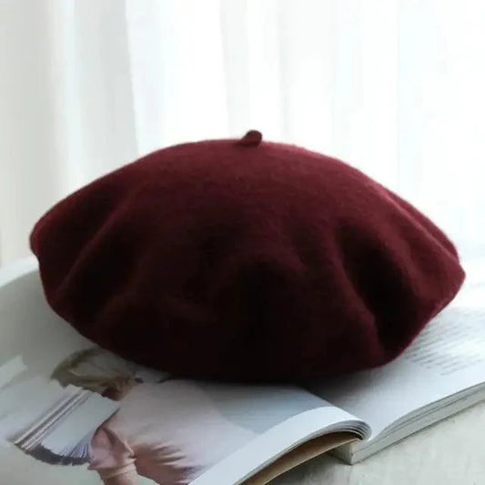 Autumn Winter Hat 100% Pure Wool For Winter  Women Painter Hat Vintage Girls For Casual Wear Female Warm Walking Cap Classic Wool Cool Beret for Men and Women