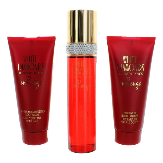 White Diamonds En Rouge, 3-teiliges Geschenkset für Damen