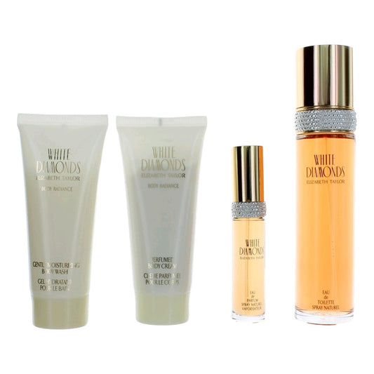 White Diamonds, 4-teiliges Geschenkset für Damen, blaue Schachtel