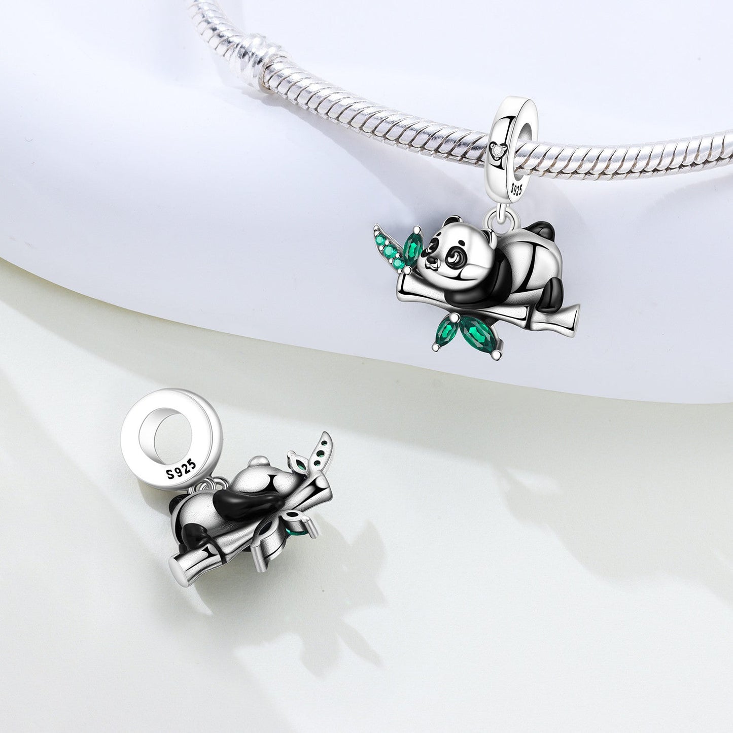 Cute Bamboo Panda DIY Copper Bead Pendant Jewelry Accessory
