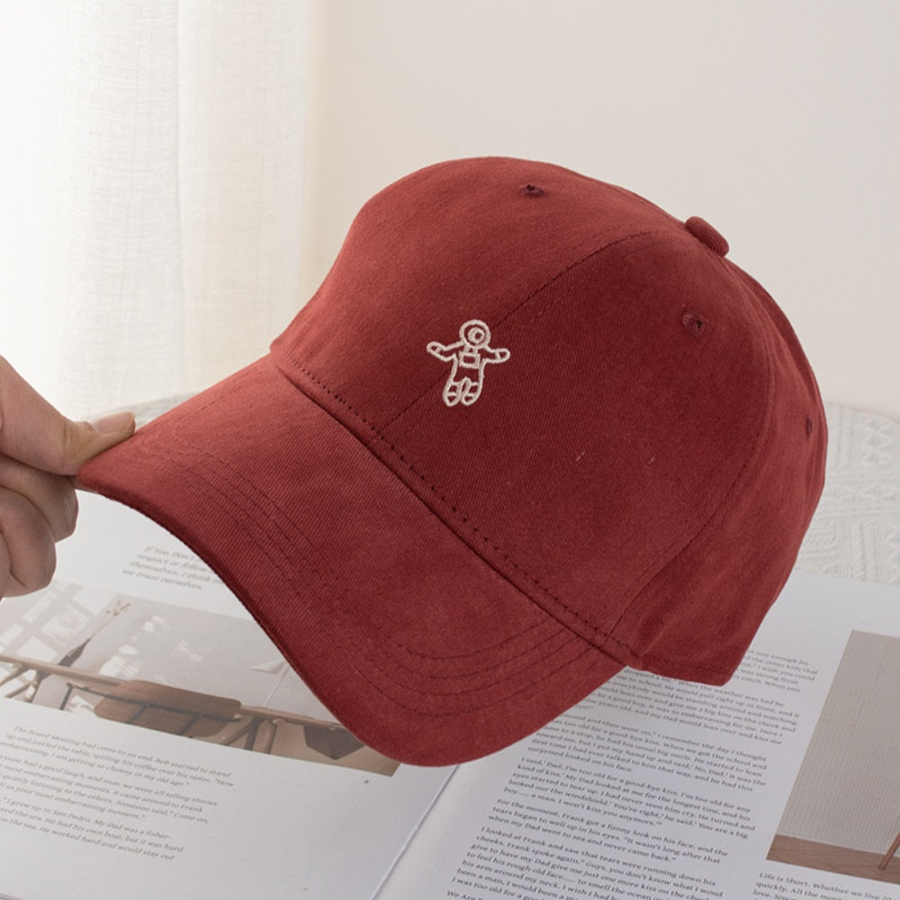 Unisex Mini Astronaut Embroidered Korean-style Casual Baseball Cap, Suitable For Daily Commuting And Outdoor Outings, Makes Your Face Look Smaller.