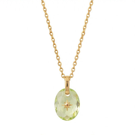 Vintage-style Natural Stone Twelve Zodiac Birthstone Star Pendant Titanium Steel Necklace