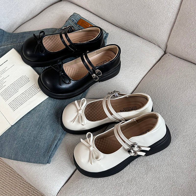 Black French Shallow Mouth Thick Sole Single Shoe For Women 2025 New Summer Dress Retro Height Increasing Thick Heel Mary Jane Shoes