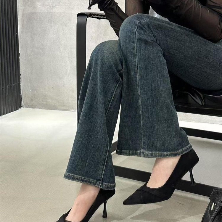 2025 Fall New French Retro Suede Pointed-Toe Stiletto Pumps For Women