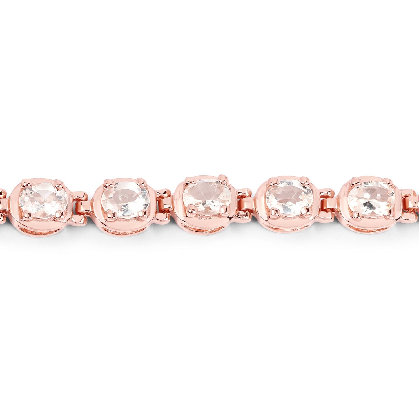 Armband aus 14K Roségoldplattiertem .925 Sterling Silber mit 3.90 Karat echtem Morganit
