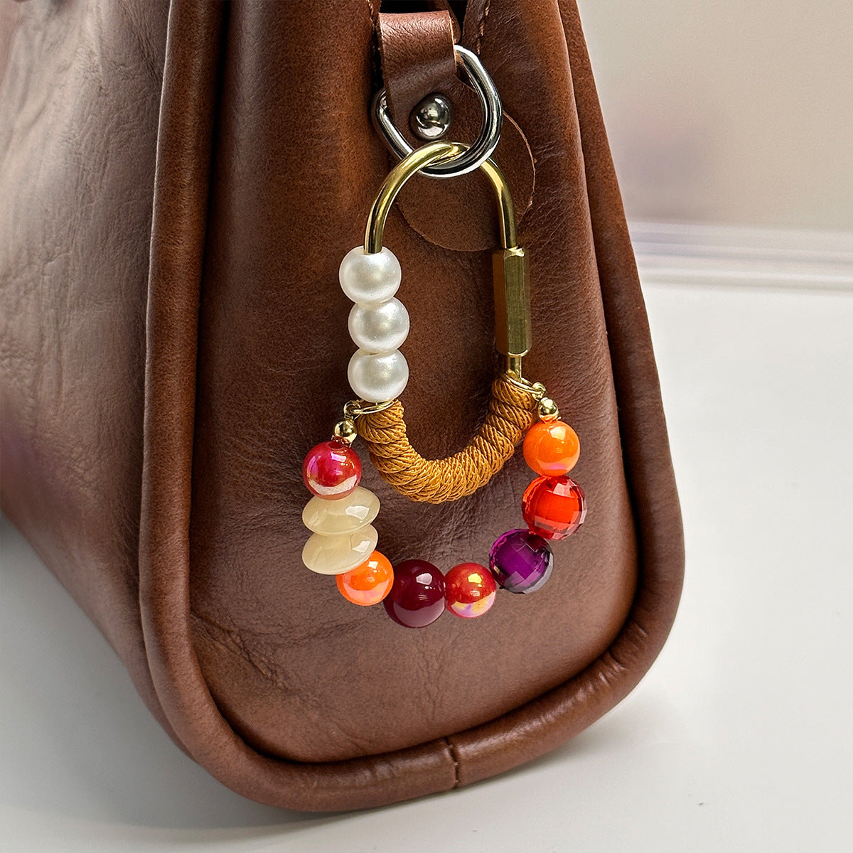 Crystal Bead Heart-shaped Bag Charm