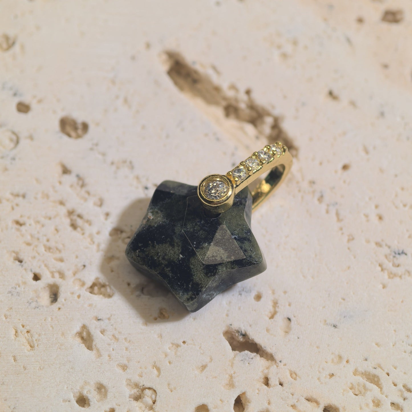 Natural Stone Cut-surface Star Pendant Five-pointed Star Charm