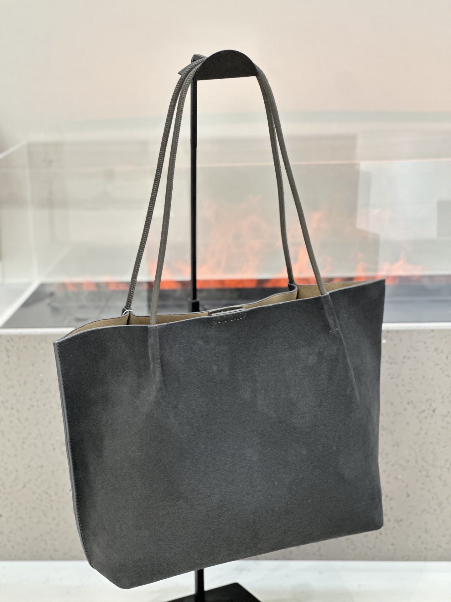 Custom Fall-Winter Minimalist Matte Leather Tote Bag, Large Capacity Genuine Leather Women S Bag, Commuter Handbag With Shoulder Strap And Inner Bag