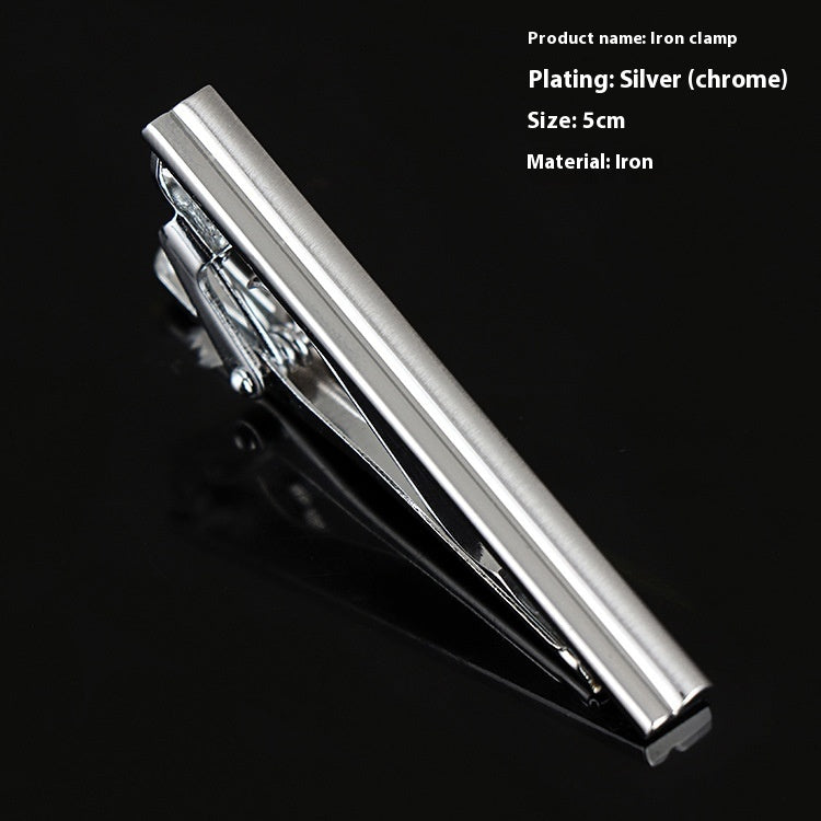 Men's Formal Wear Business Silver Simple Fashion Short Tie Clip