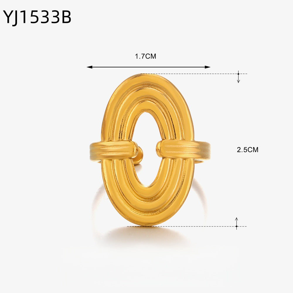 Irregular Geometric Stainless Steel Ring