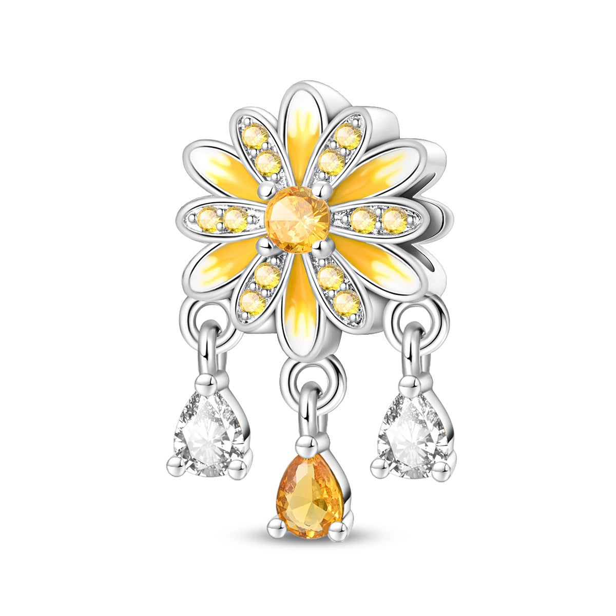 Sunflower-shaped Copper Bead Pendant Bracelet Accessory