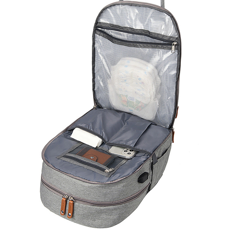 Multi-functional USB-charging Stroller Bag With Separate Dry And Wet Compartments