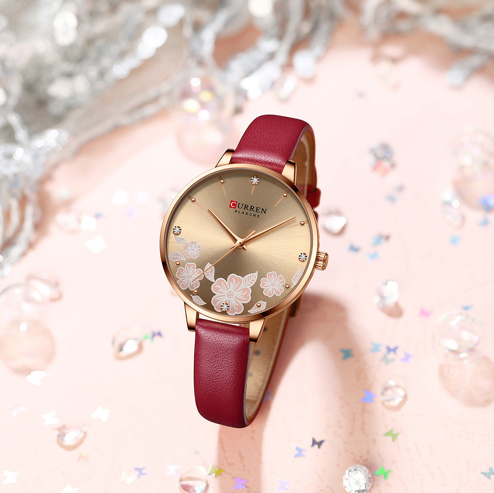 Women's Waterproof Casual Leather Small-Dial Watch