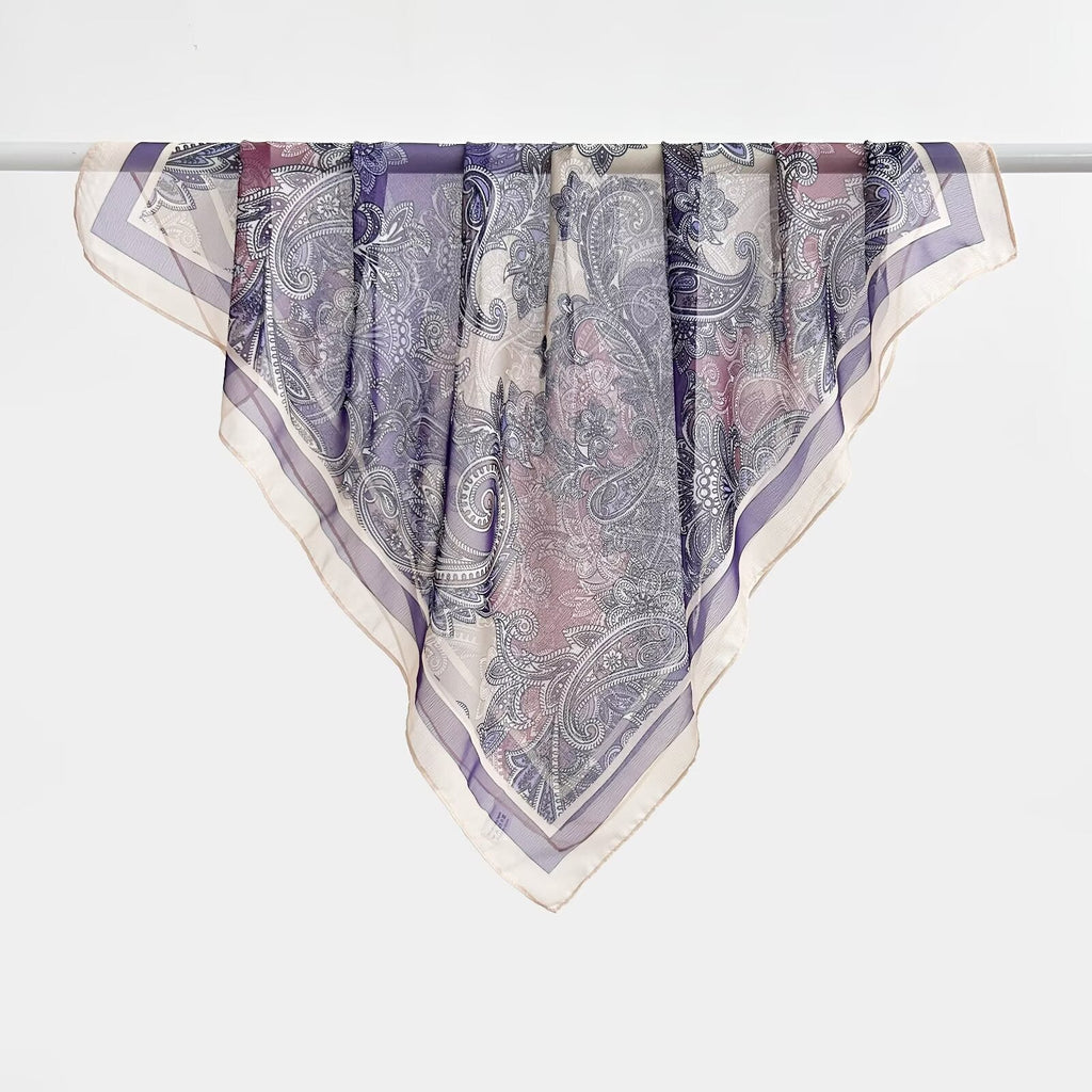 Versatile Printed Thin Square Scarf