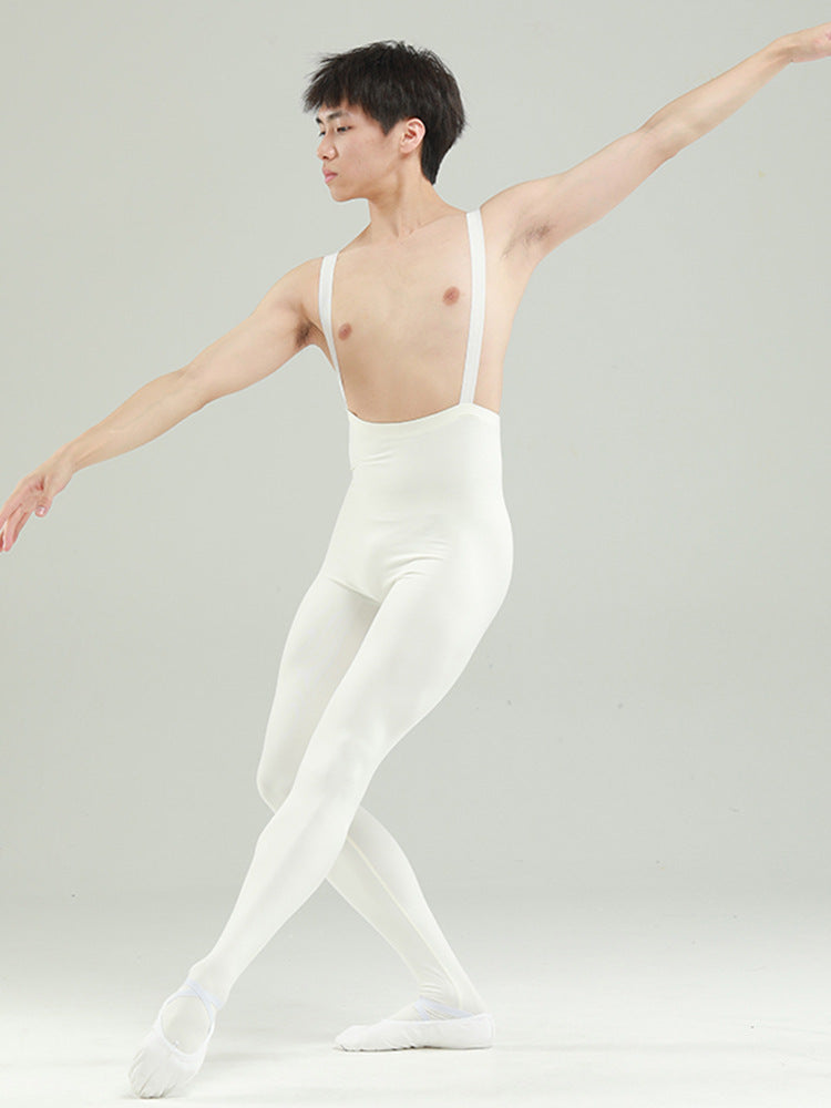 Dance Men's Ballet Leotard Practice Suit High-waist Suspender Tights Nylon