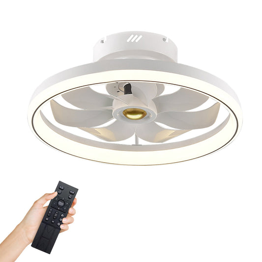 19.7 Zoll Deckenventilator mit 60W Licht Runde Pendelleuchte LED Deckenventilator mit 6 Lüftergeschwindigkeiten 3000-6500W Lichtfarbverstellung Fernbedienung Timer APP C