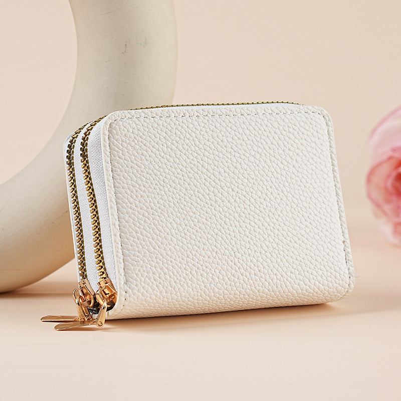 Clutch Wallet With Dual Zippers And Multiple Card Slots