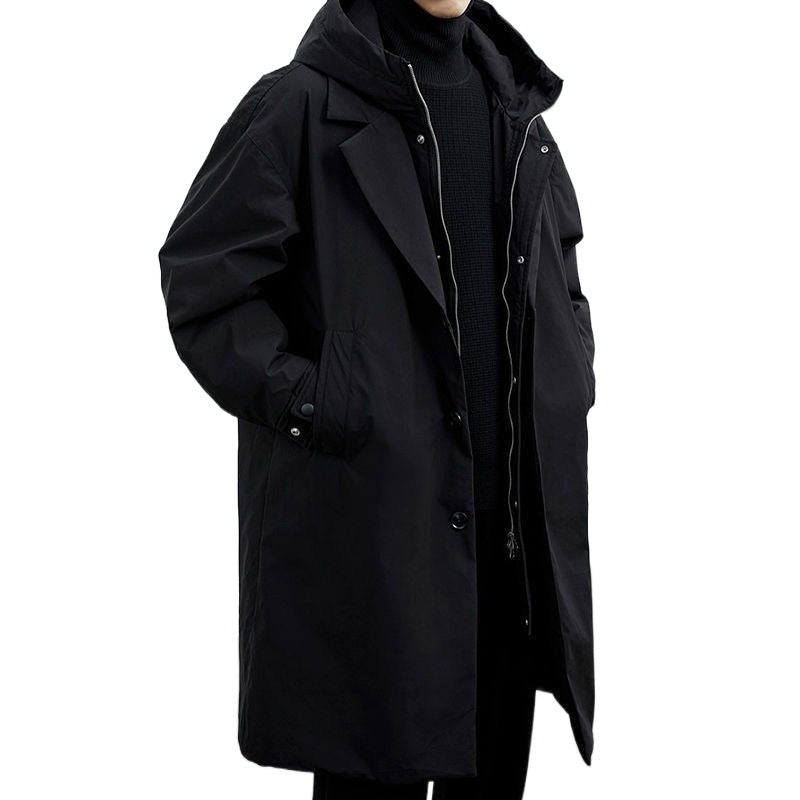 Fake Two-piece Hooded Oversized Thermal Trench Coat