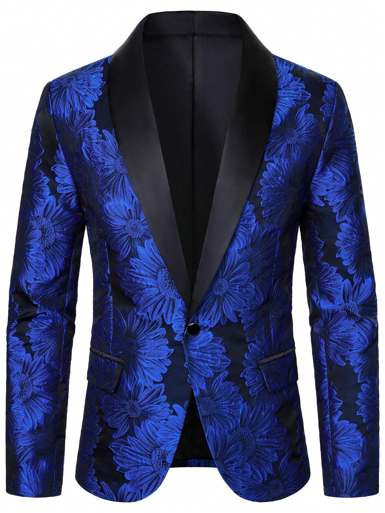 Mens Light-business-pattern Single-breasted One-button Suit