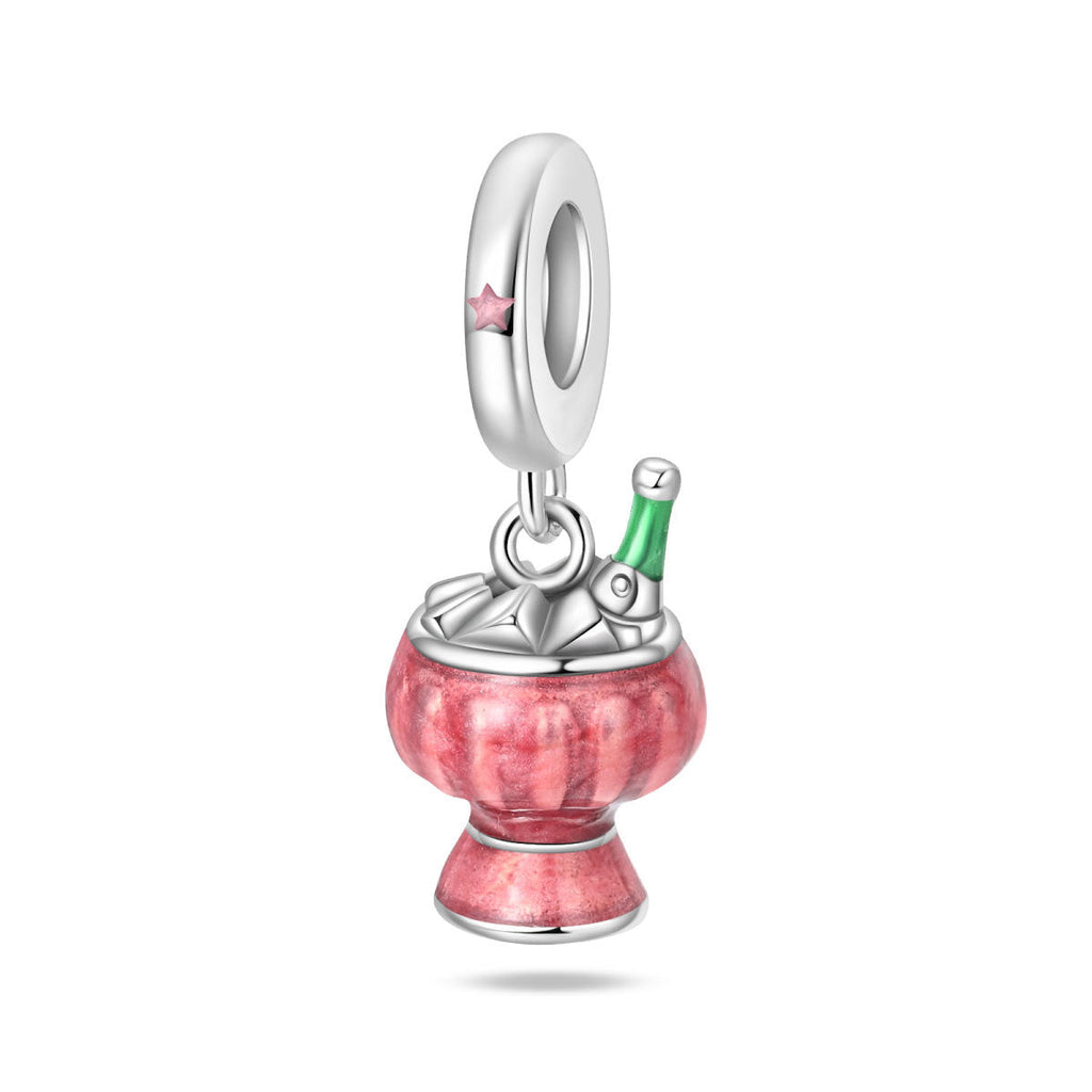Festive-themed Beer Glass And Wine Glass Pendant Bead Bracelet Accessories