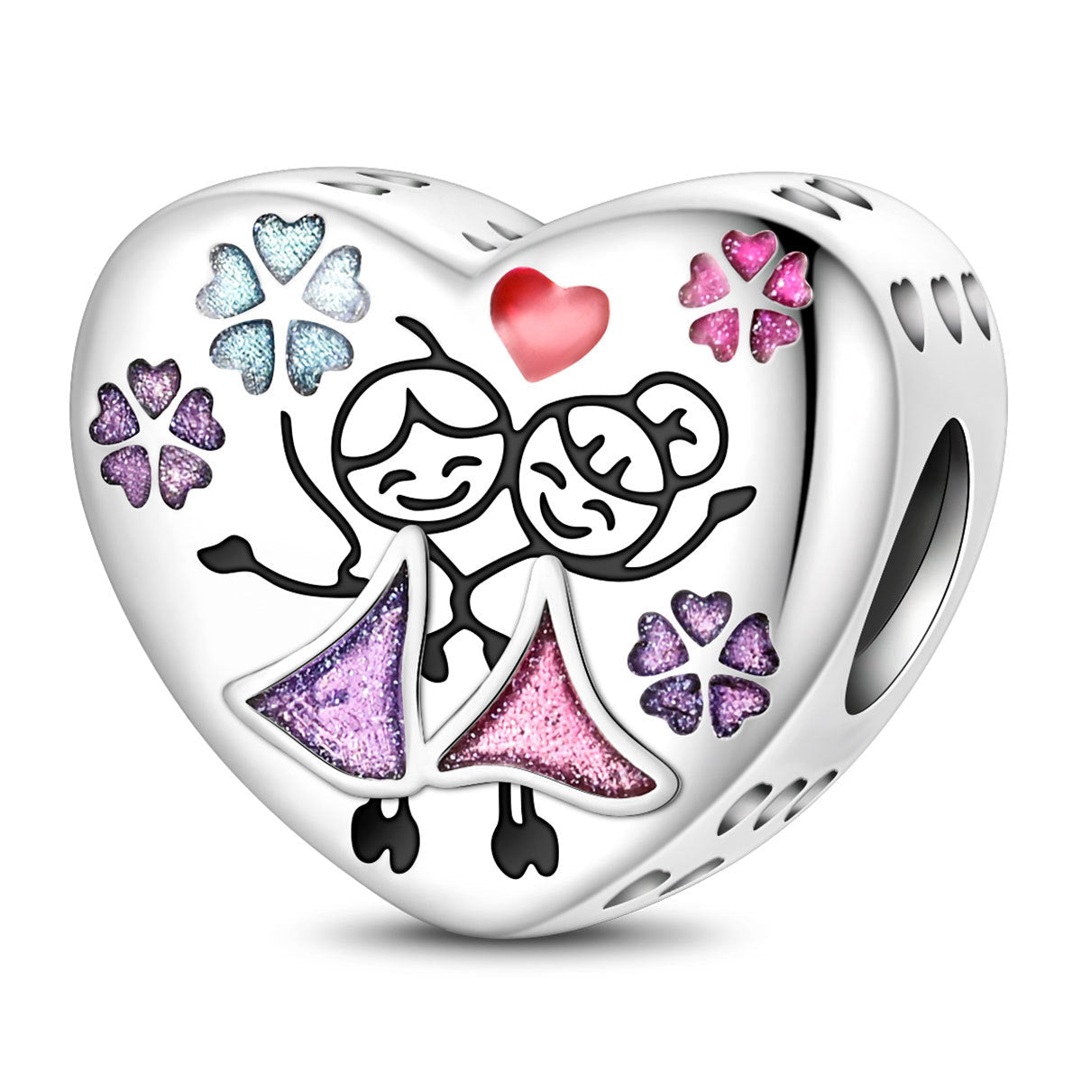 DIY Sisterhood Heart-shaped Bead Pendant Jewelry Accessory