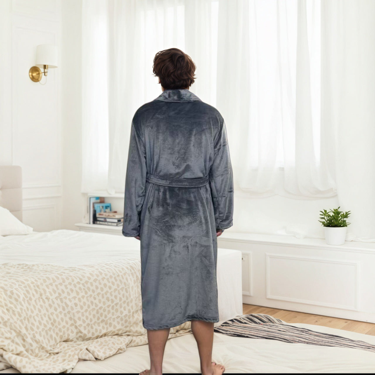 Couple Bathrobe Long Pajamas Homewear