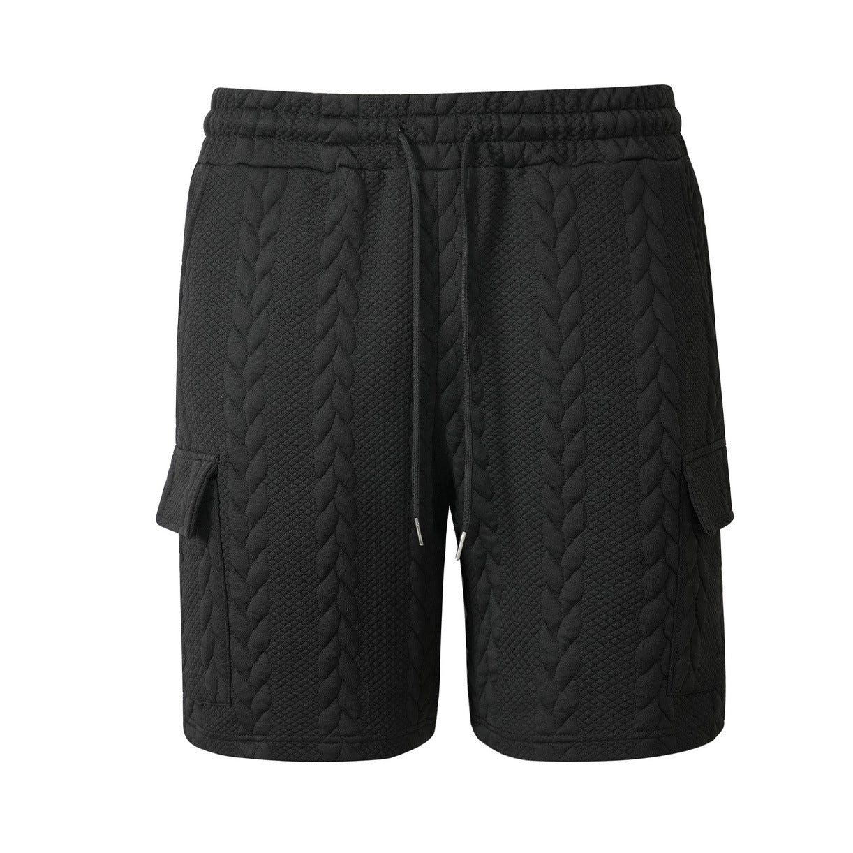 Mens Drawstring Jacquard Casual Shorts
