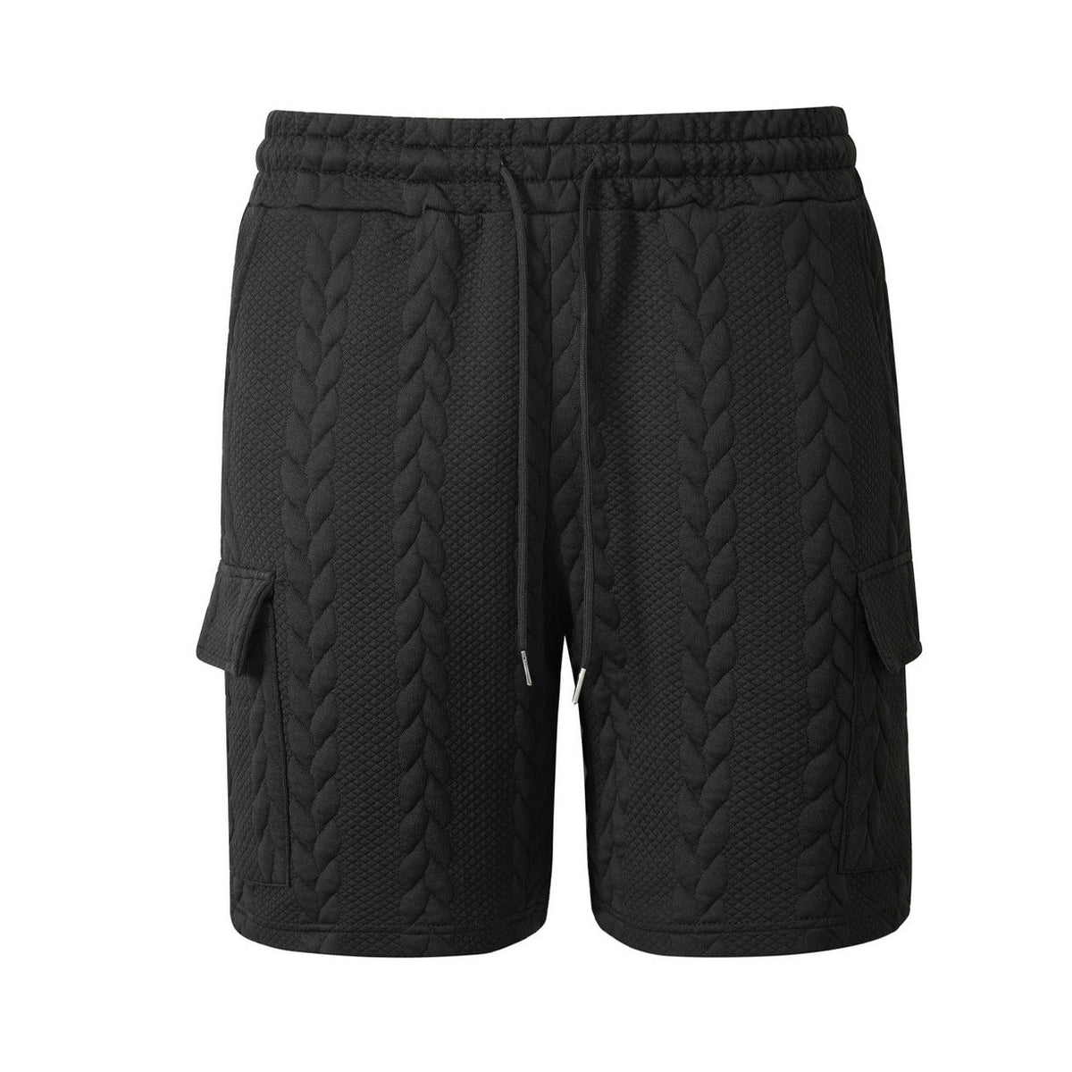 Mens Drawstring Jacquard Casual Shorts