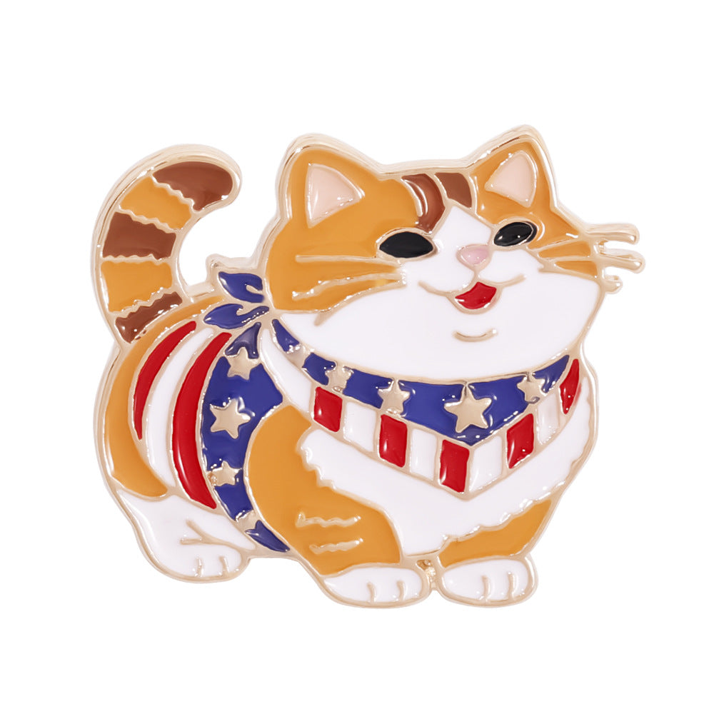 Independence Day-themed Metal Brooch Badge