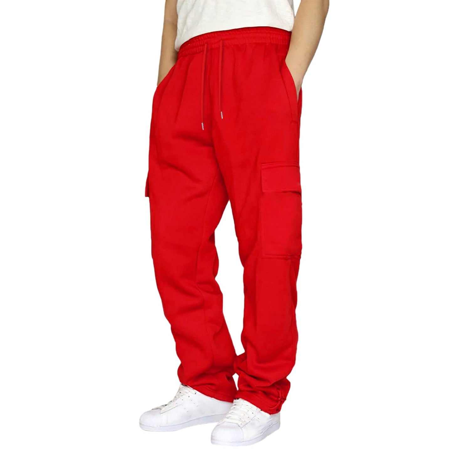 Ankle-Tightening Loose Sweatpants With Multiple Pockets And Drawstrings
