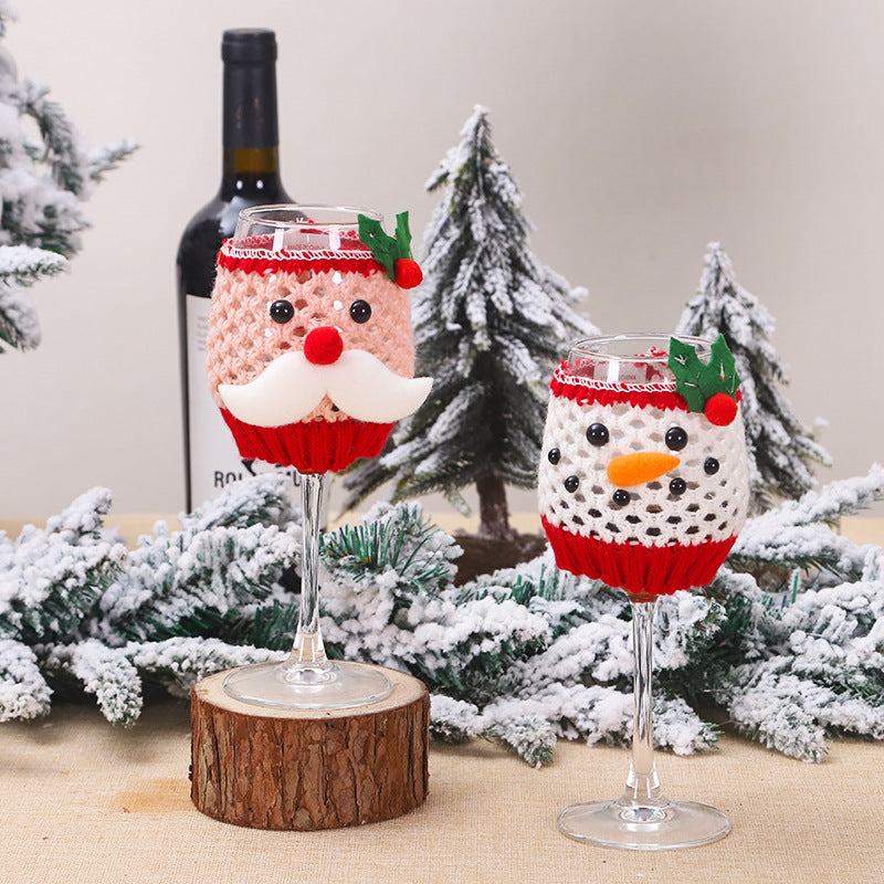 Christmas Wool Wine Cup Cover