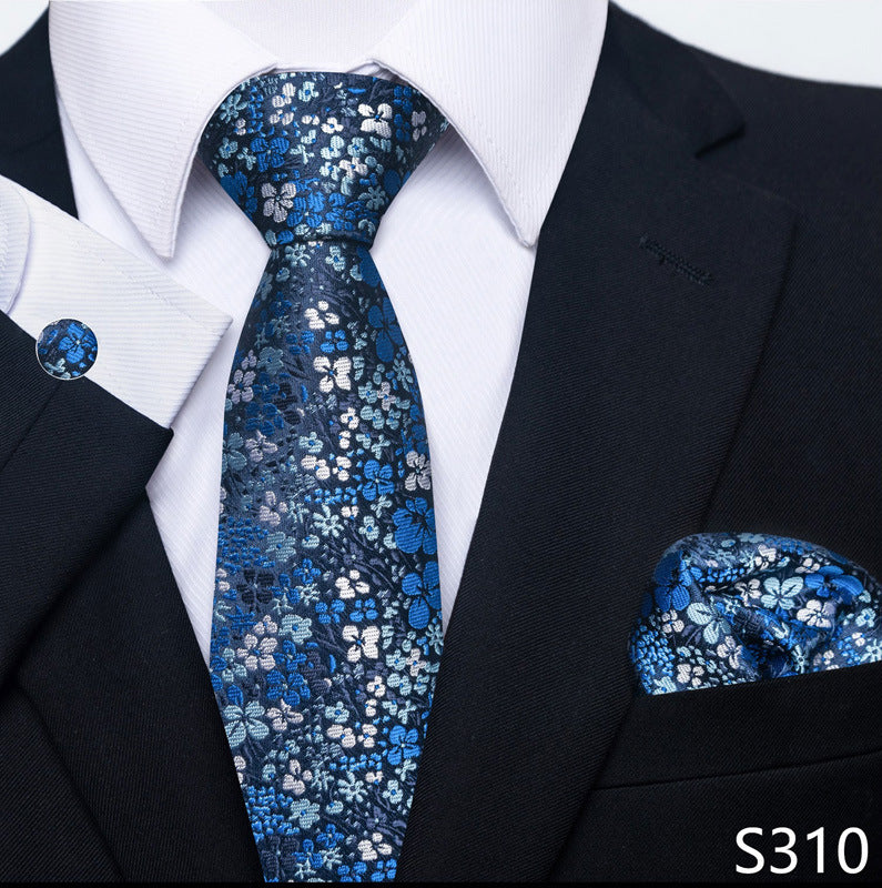 Men's Creative All-match Business Formal Wear Tie Scarf Cuff Buckle Set