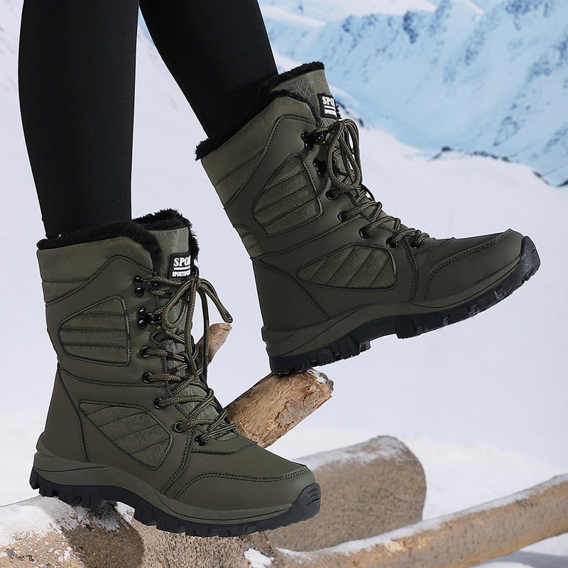 Thickened Long Wool Plus Velvet Warm Snow Boots