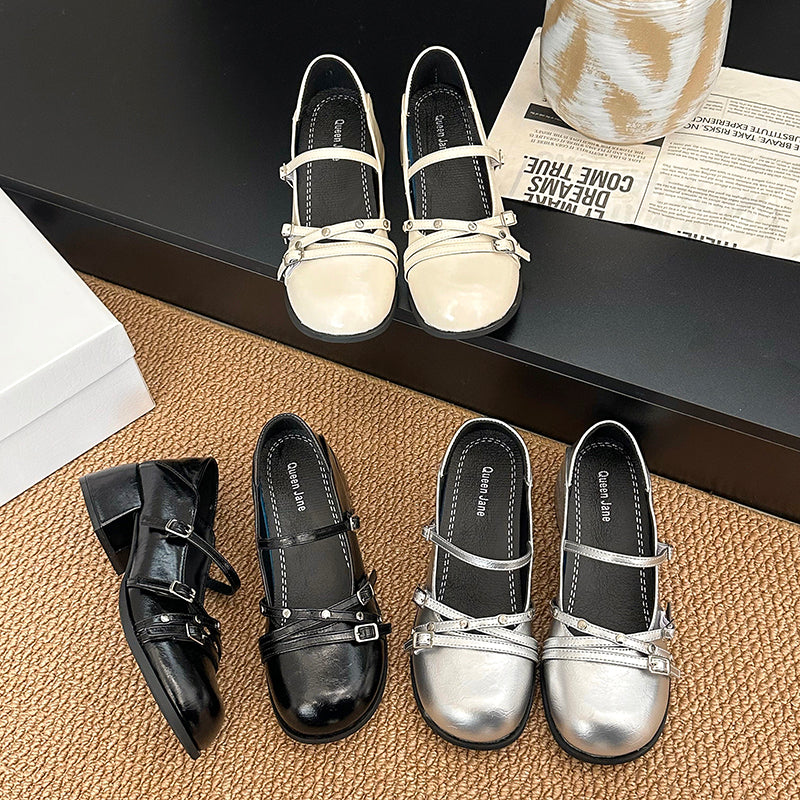 Retro French Style High Rise Shallow Mouth Single Shoe For Women In Spring 2026 Versatile With Skirt, Soft Soled Ballet Style Shoes